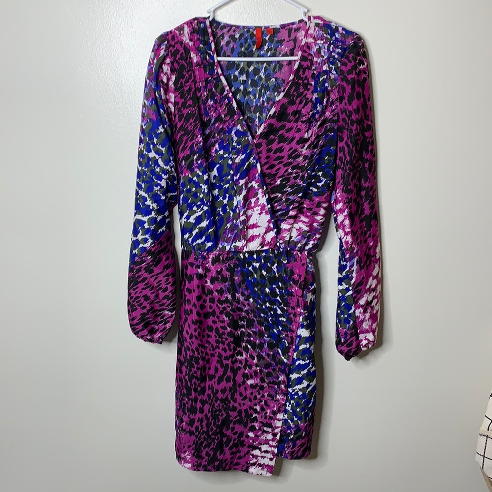 5/48 Wrap Purple Blue Dress Large